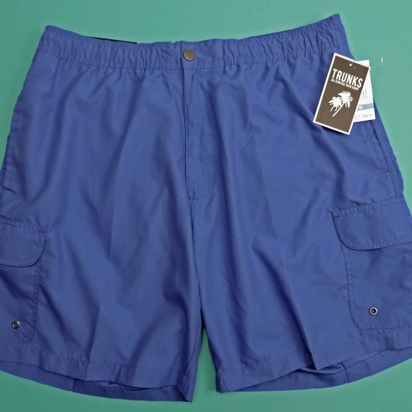 Trunks Mens Swim Shorts Solid Blue XL NWT